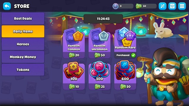 Daily Shop in Bloons Card Storm