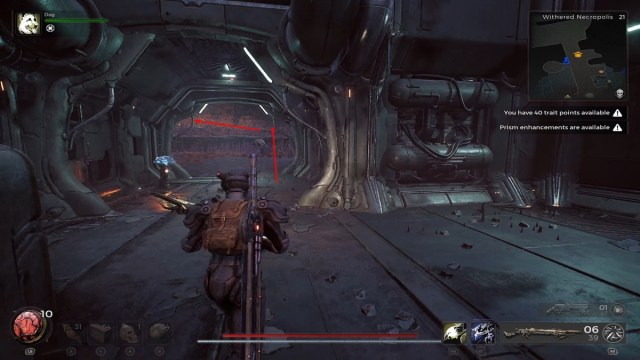 Interact with console and open door then find spark at the left end Remnant 2