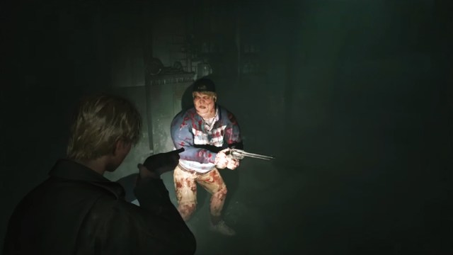 James Shooting Eddie with Shotgun Silent Hill 2 Remake