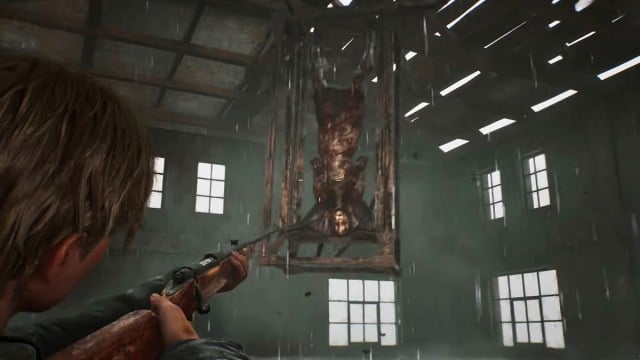 Silent Hill 2 Remake James shooting Mary with Hunting Rifle