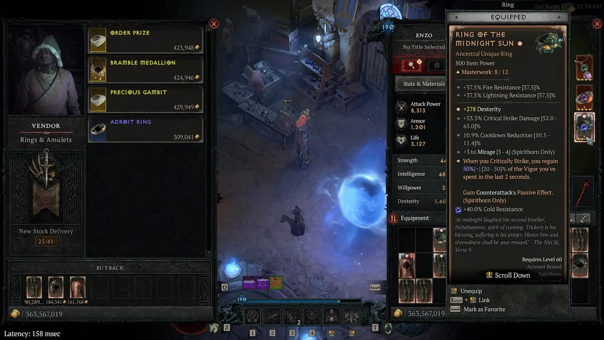 How to Get the Ring of the Midnight Sun in Diablo 4 Vessel of Hatred