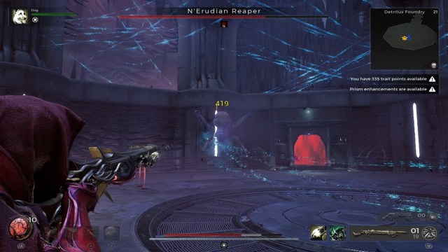 Remnant 2 - N'Erudian Reaper Boss shooting electrical webs