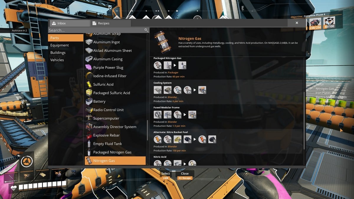 Cómo obtener gas nitrógeno en Satisfactory 1.0