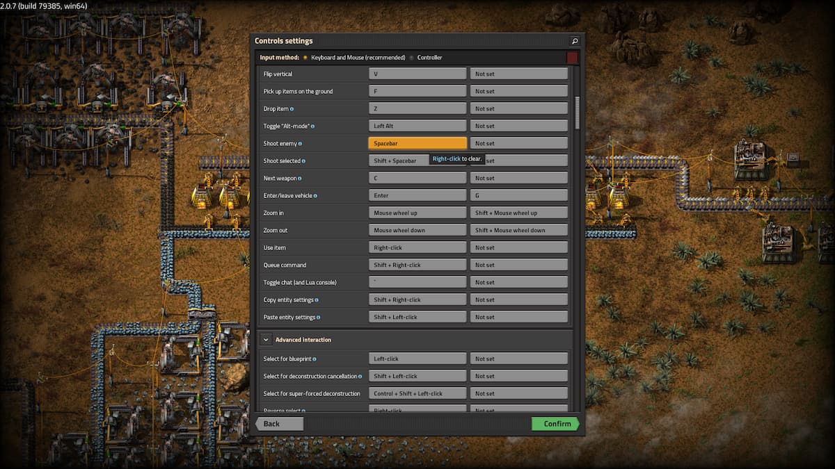 Cómo cambiar de arma en Factorio 2.0