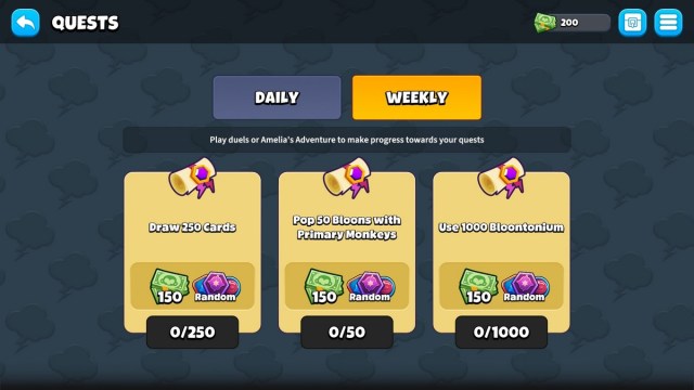 Weekly Missions Bloons Card Storm