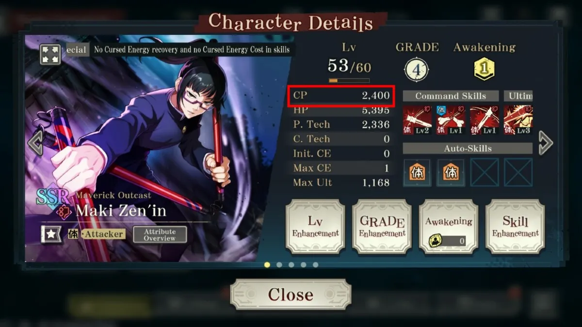 Cómo aumentar el CP en Jujutsu Kaisen Phantom Parade
