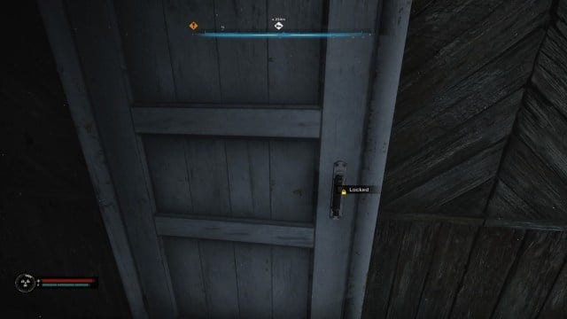 Locked entrance to the cabin with bandits inside in Stalker 2