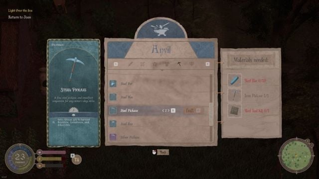 Mirthwood Anvil Menu