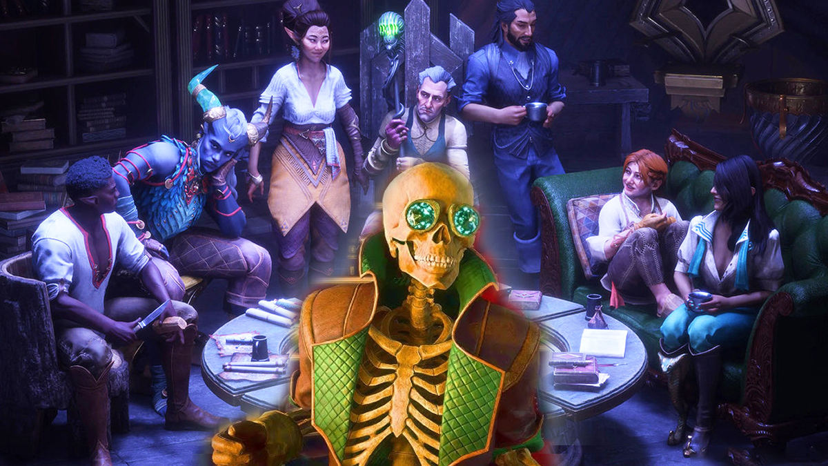 An image of the Dragon Age: The Veilguard companions with Manfred edited in.