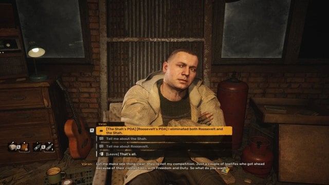 giving PDA of dead Shah and Roosevelt in Stalker 2