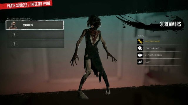 screamers infected spine parts Dead Island 2