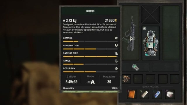 Dnipro stats in Stalker 2