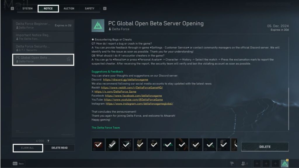 How To Claim Pre-Registration Rewards in Delta Force