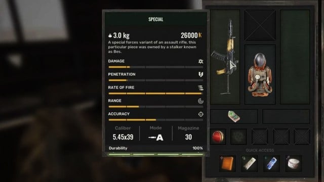 Special assault rifle stats