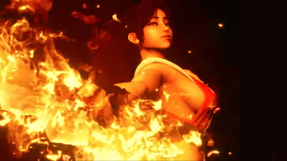 A screenshot of Mai Shiranui in Street Fighter 6.