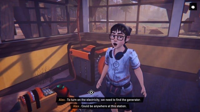 turn on generator hint from Alex in Road 96