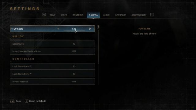 FOV Camera Settings Warhammer 40K Space Marine 2