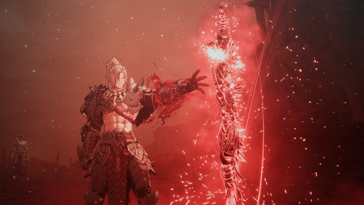 Khazan interacting with Blade Nexus to level up in The First Berserker Khazan (1)