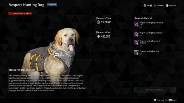 Vesper Hunting Dog Research The First Descendant