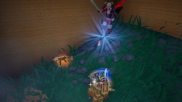 harley quinn running inside a present by loot in fortnite
