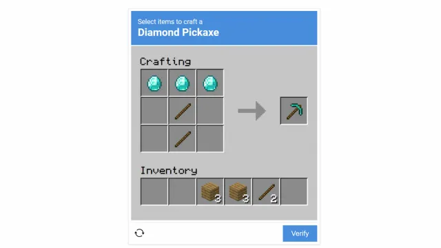 crafting diamond pickaxe in im not a robot