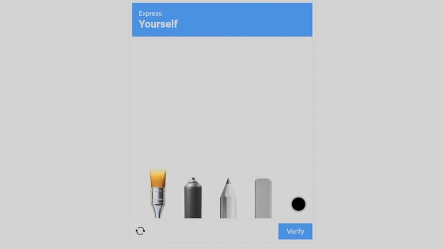a blank canvas with some art tools in i'm not a robot