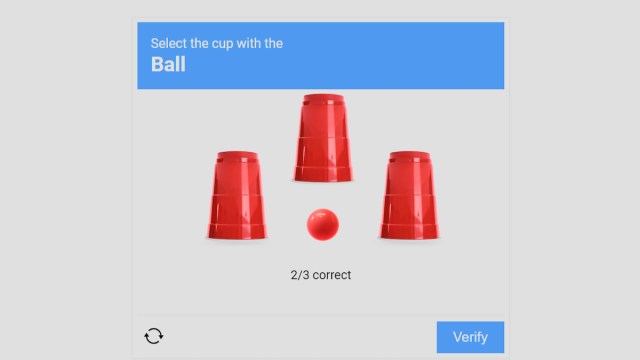 ball under cup in im not a robot