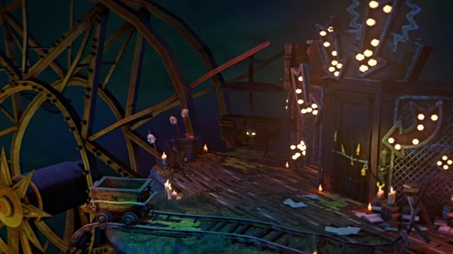 Gloomy at the top of the ferris wheel area in Gloomy Eyes