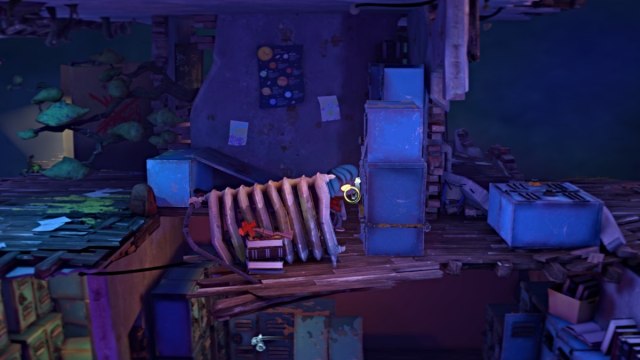 Gloomy pushes a locker in Gloomy Eyes