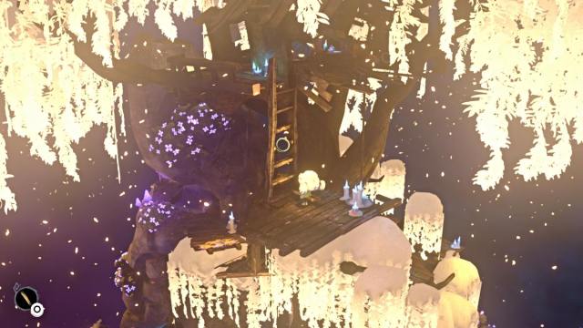 Nena climbs to Gloomy's treehouse in Gloomy Eyes