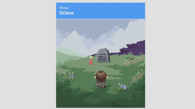grieving by a grave in im not a robot