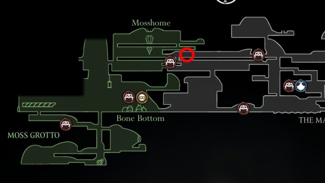 Hollow Knight silksong map with bell beast boss location