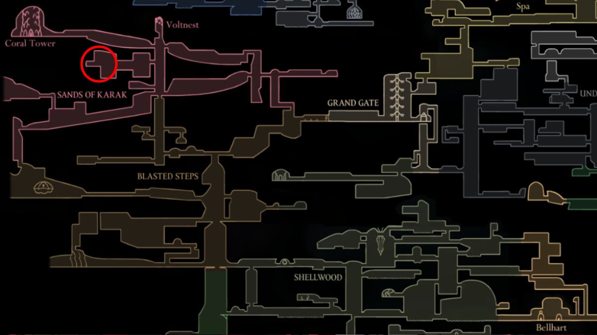 空心骑士Silksong Curstnut的位置卡拉克区域地图