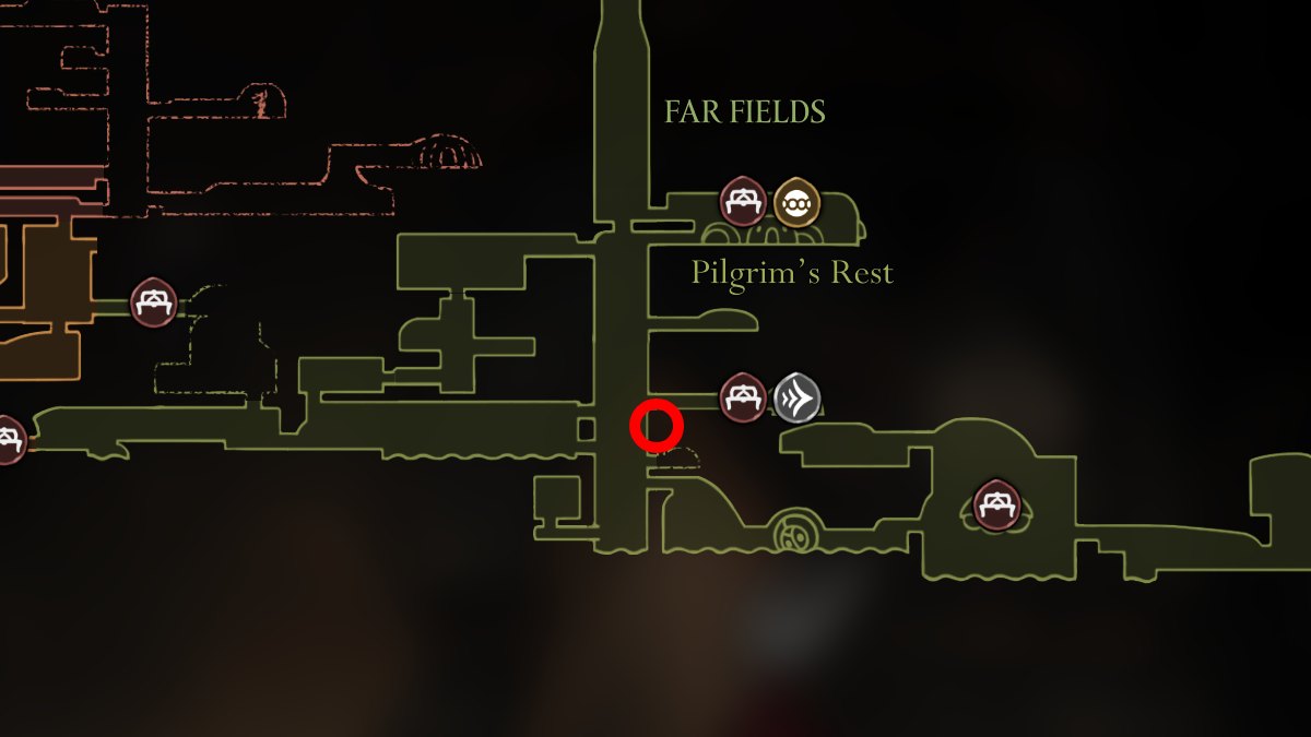 Hollow Knight Silksong Perdga Flea Ubicación 3 en el mapa