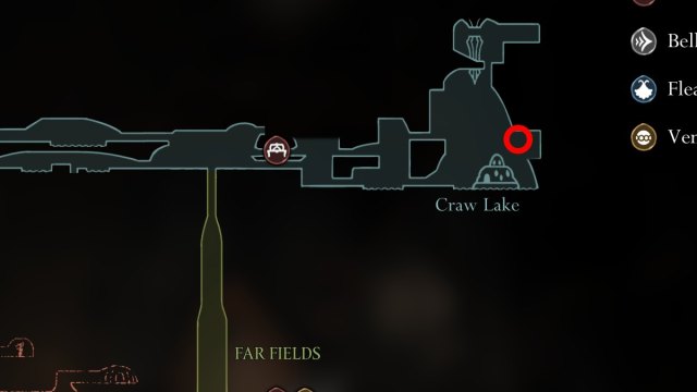 Hollow Knight Silksong Lost Flea 4 location on map