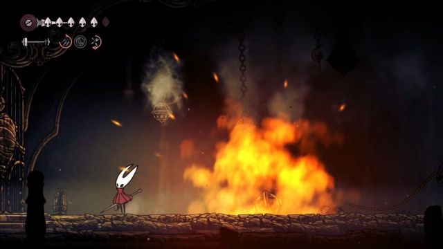 Hollow Knight Silksong Last Judge boss fight phase 2 Explosive Throw attack. 