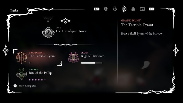 Hollow Knight Silksong Skull Tyrant quest objective