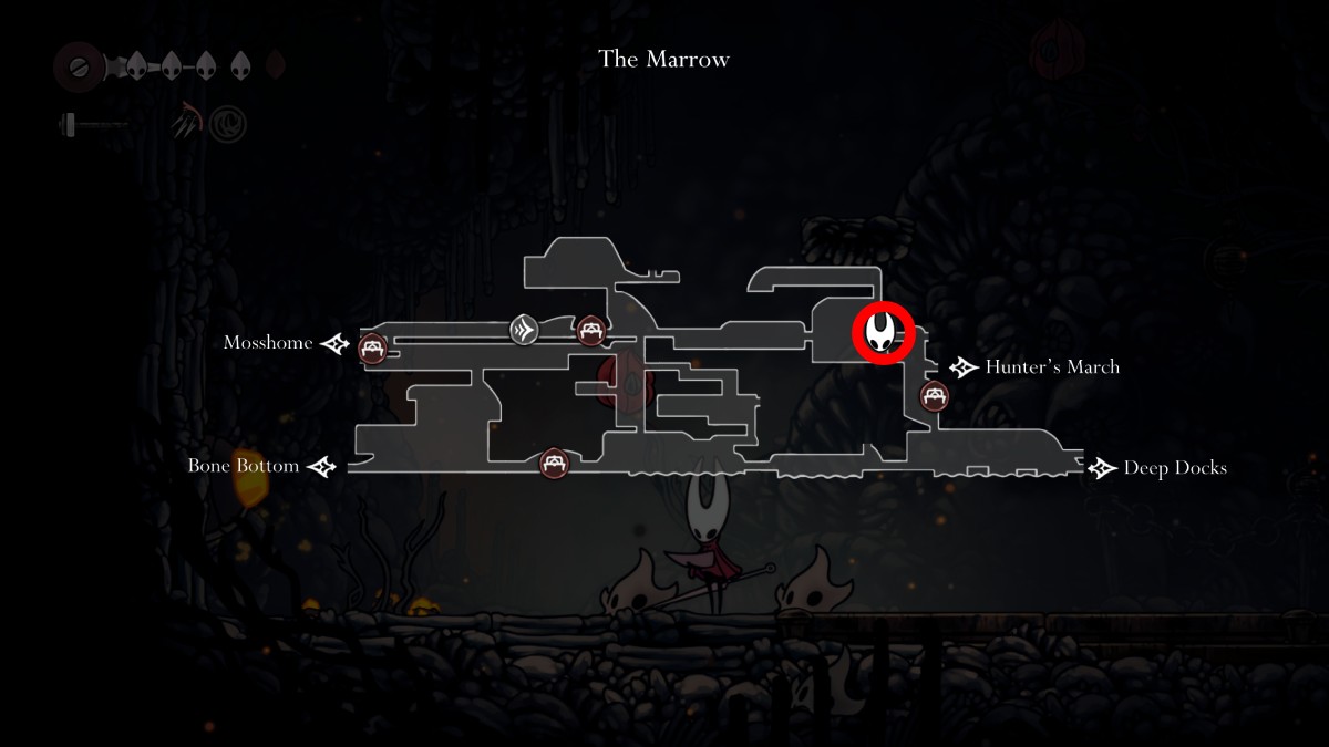 Hollow Knight Silksong Volátil Flintbeetle #3 Ubicación del mapa
