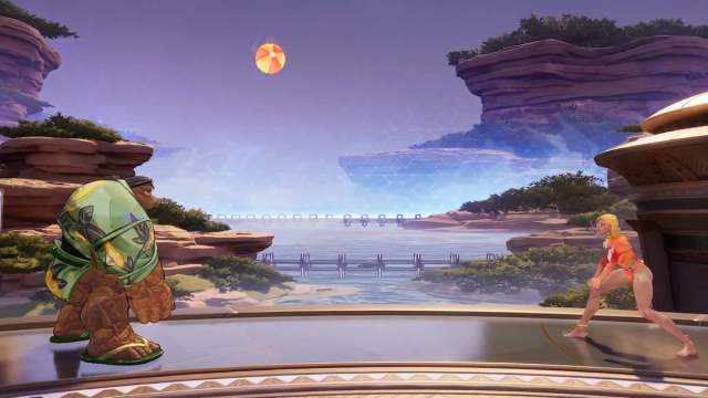 The thing and invisible woman hitting volleyball back and forth in marvel rivals