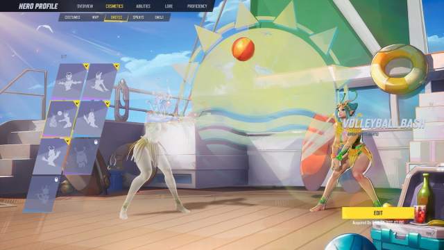Mantis performing volleyball bash emote in marvel rivals