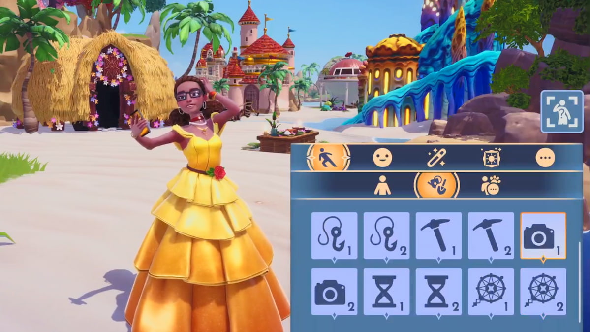 Posing on Royal Phones at Disney Dream Light Valley