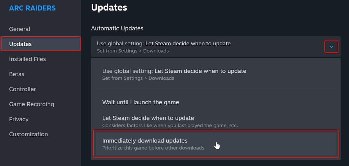 Immediately Download Updates
