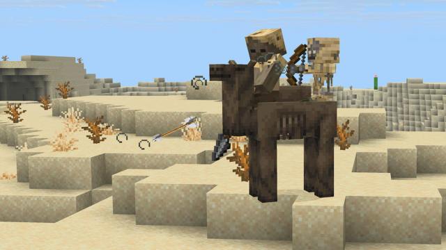 Husks riding camel husk in minecraft