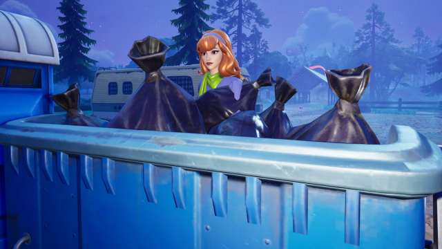 Daphne in a dumpster in fortnite