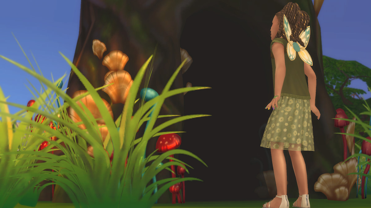 Enter a forest glade in The Sims 4