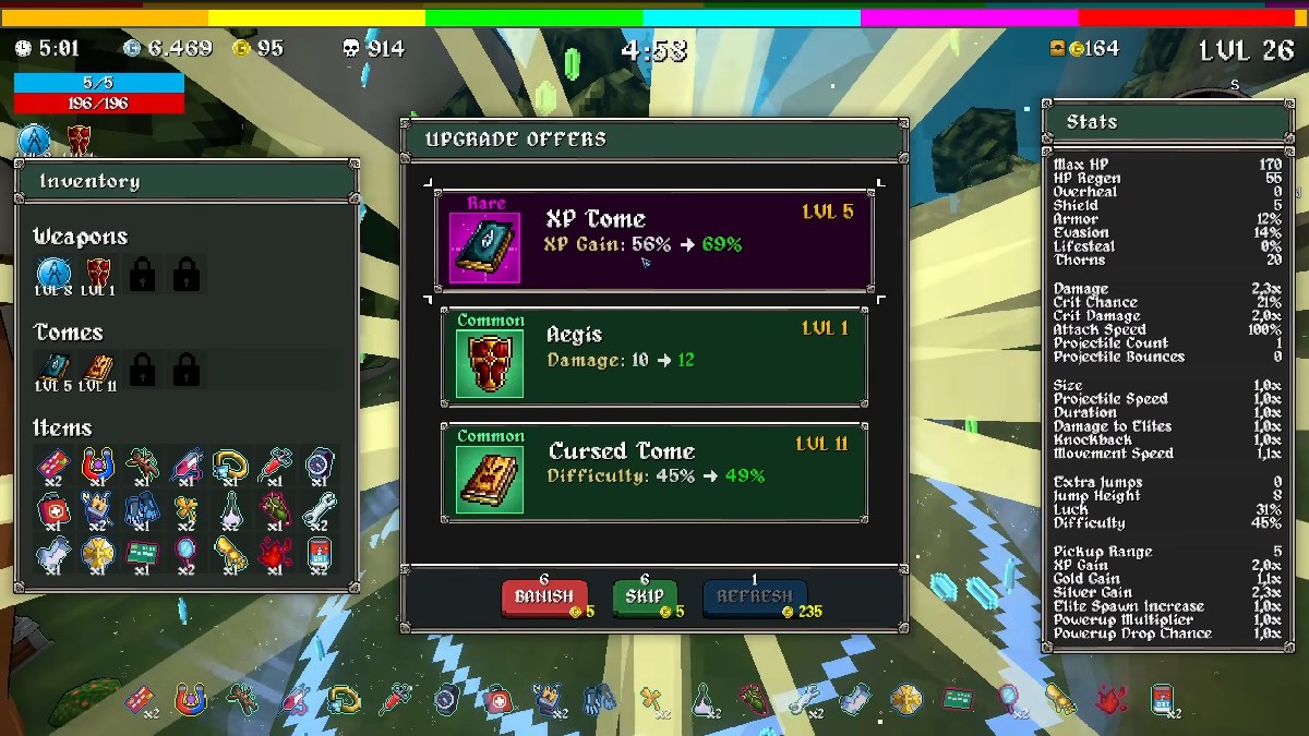 Megabonk Megachad建造了Tome和武器选择