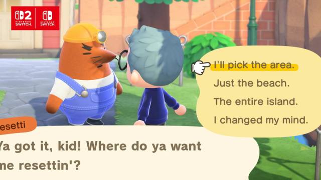 Resetti's reset service in animal crossing new horizons