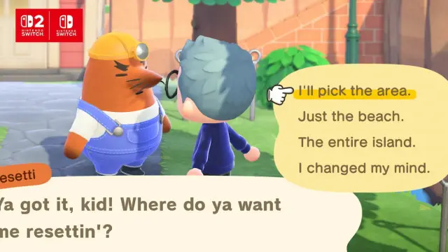 Talking to resetti in animal crossing