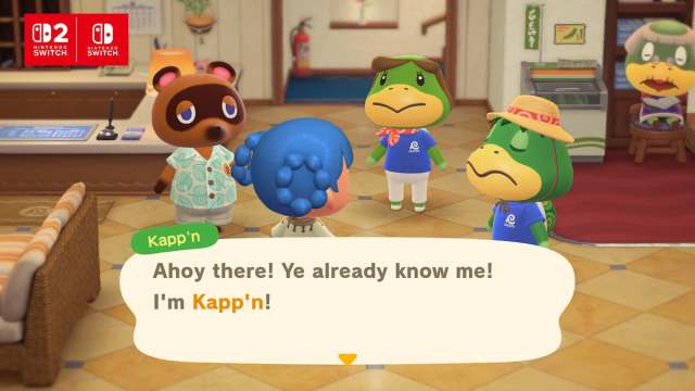 Talking to Kapp'ns family in animal crossing new horizons