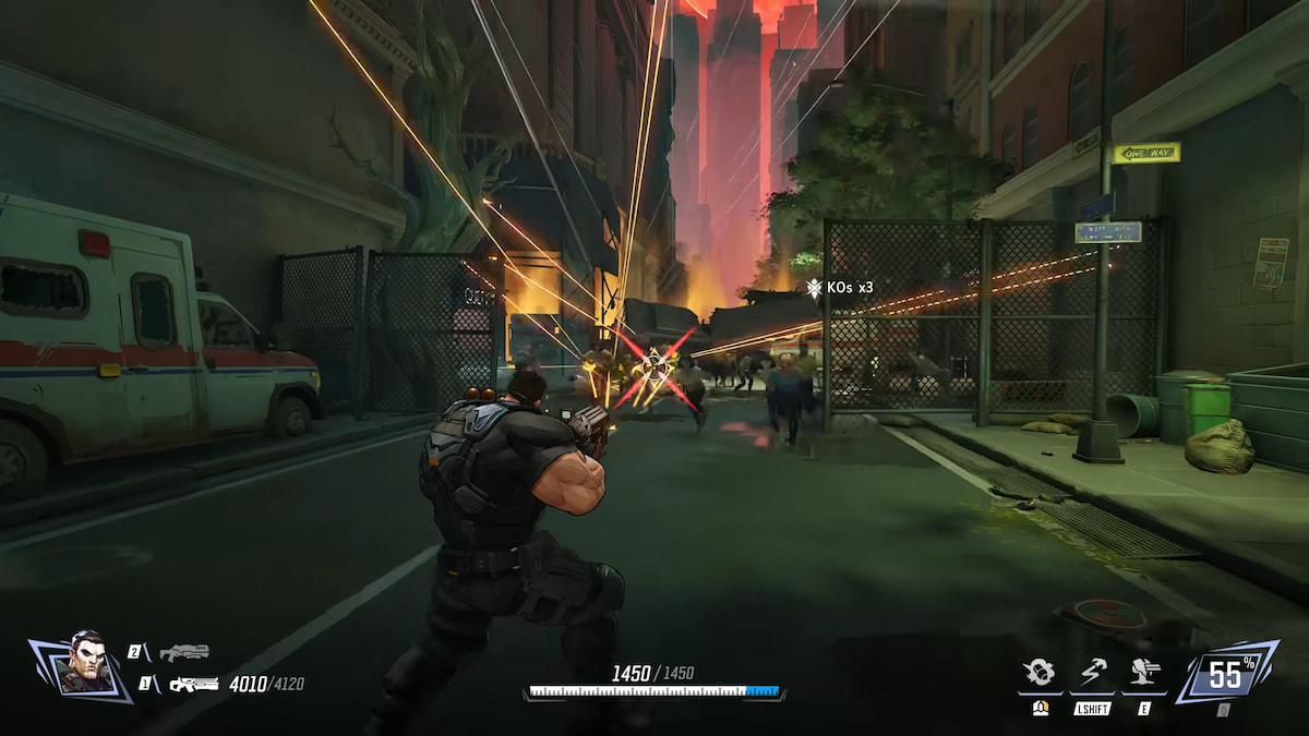 Punisher shooting zombies in Marvel Rivals Zombies
